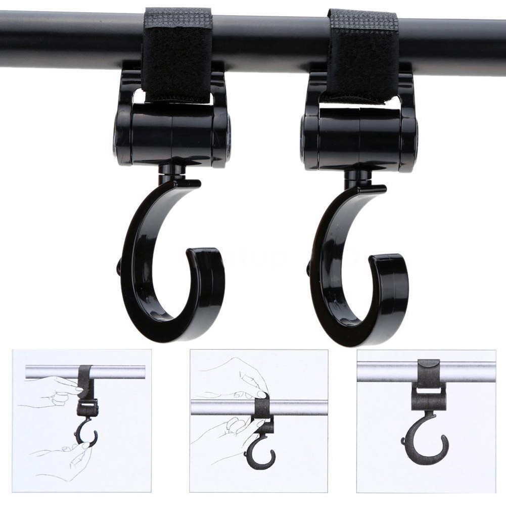 2pcs/Set Baby Stroller Hooks Pram Rotate 360 Diaper Bag Hanger Baby Kids Activity Gear Stroller Accessories